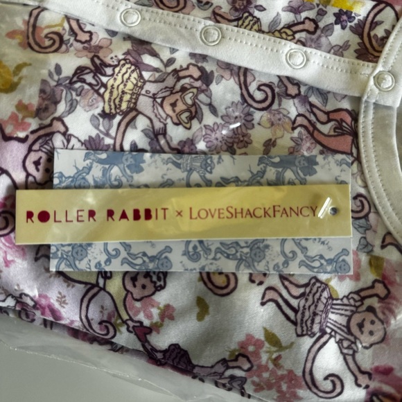 Roller Rabbit X LoveShackFancy Preppy Patchwork Lilac Blush Women’s Pajamas - Picture 6 of 8